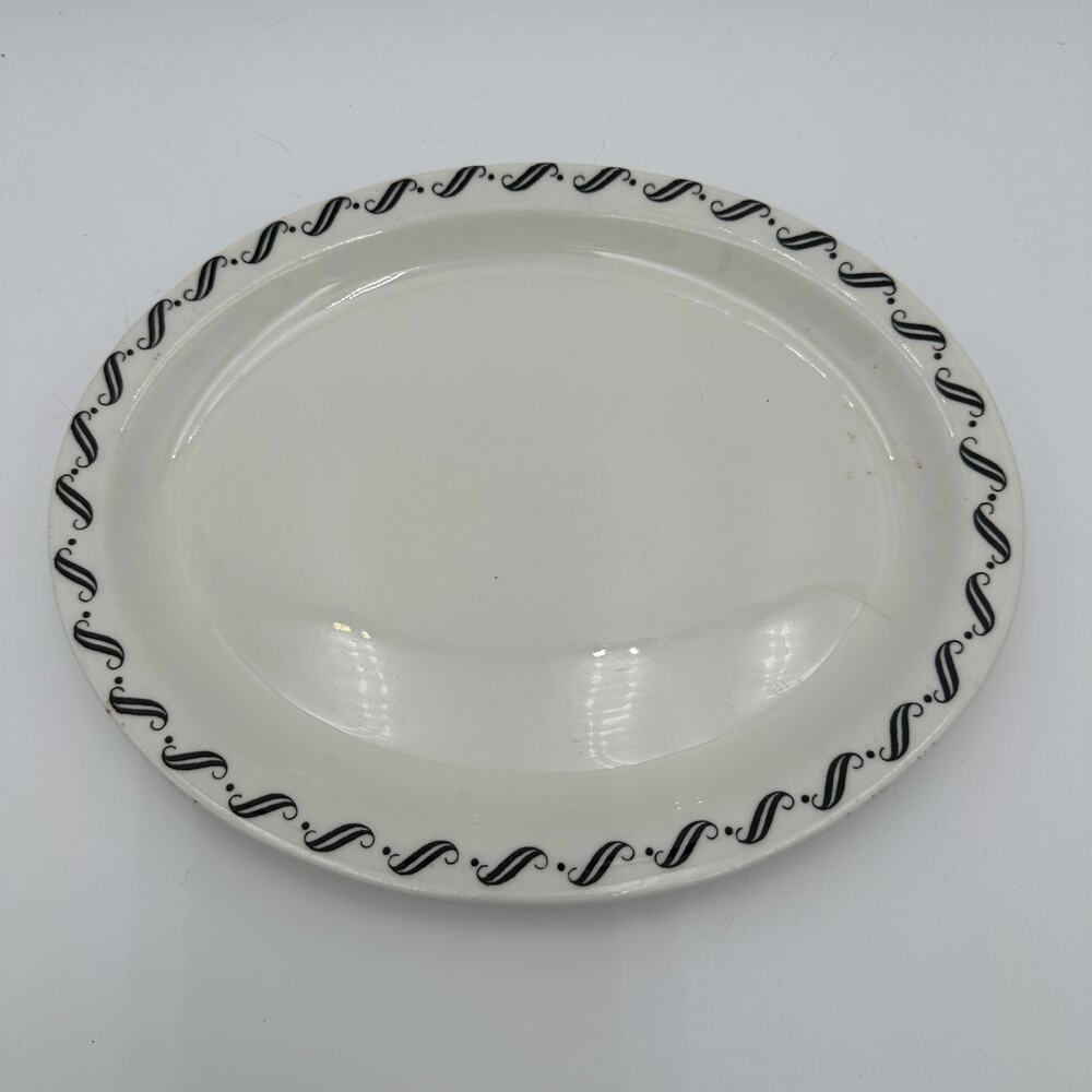 Vintage Buffalo China Restaurant Hotel Ware Platter Black and White